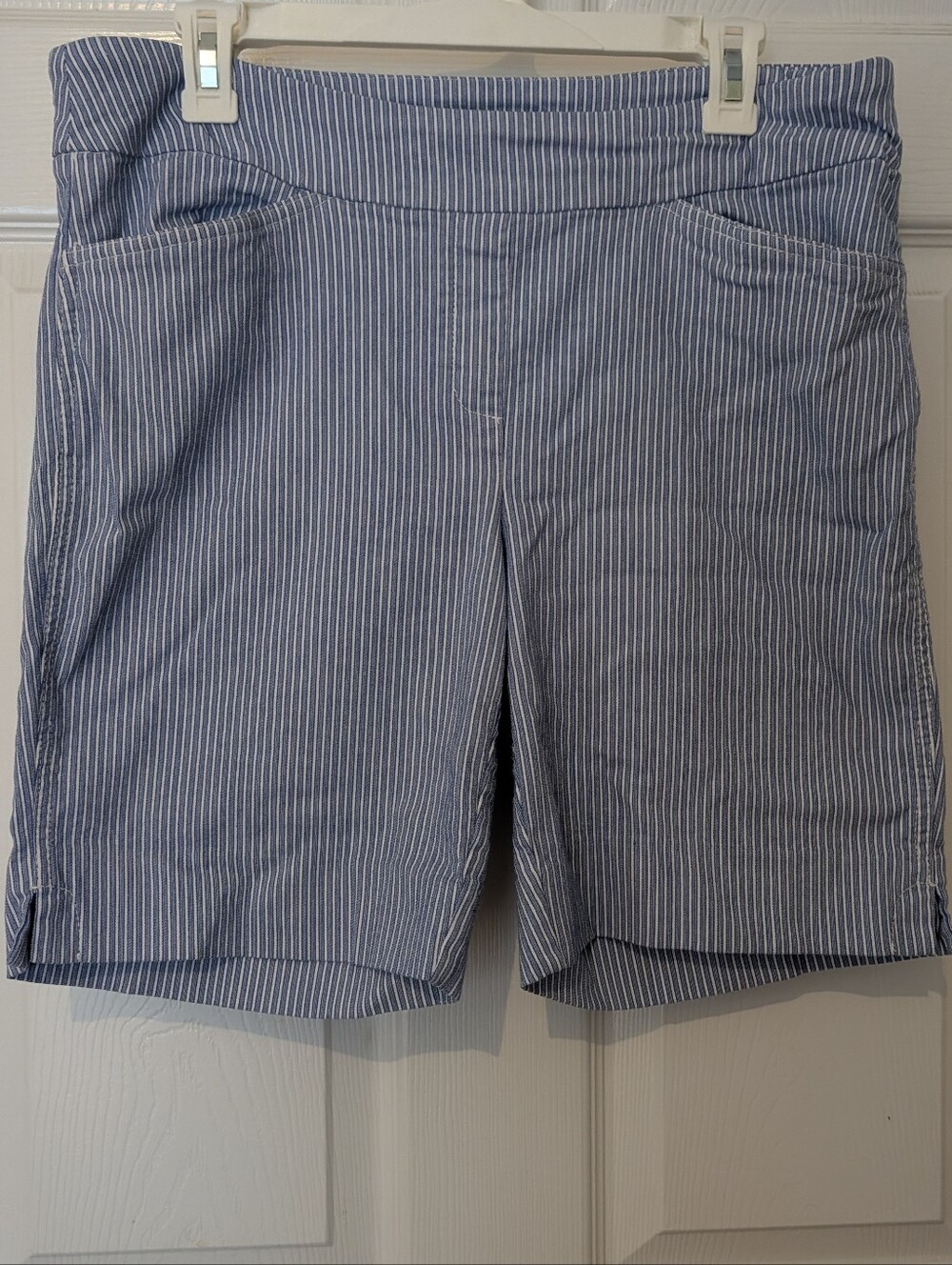 Women's Blue Pinstripe Shorts